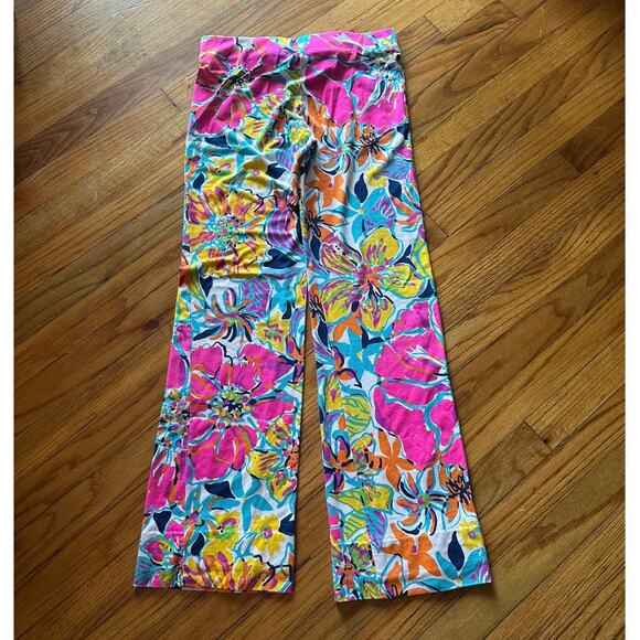 Lilly Pulitzer Georgia May Palazzo Pants – XS, Tropical Print Wide Leg - Picture 4 of 7